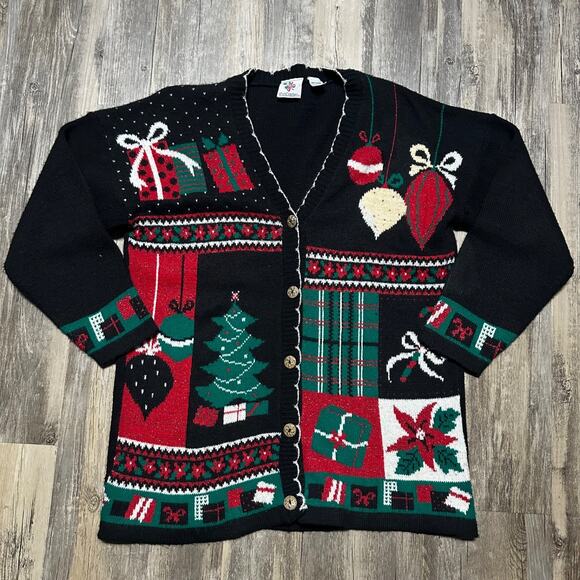 Christmas Sweater Women's Large Vintage NutCracker Cardigan Holiday Long - Picture 1 of 6